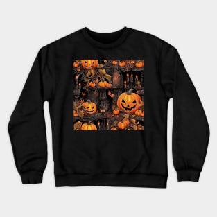 Jack O Lanterns And Gothic Candle Random Pattern Crewneck Sweatshirt